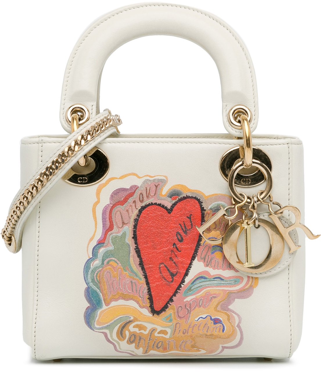 Dior DiorAmour Niki De Saint Phalle Mini Calfskin Lady Dior Wit