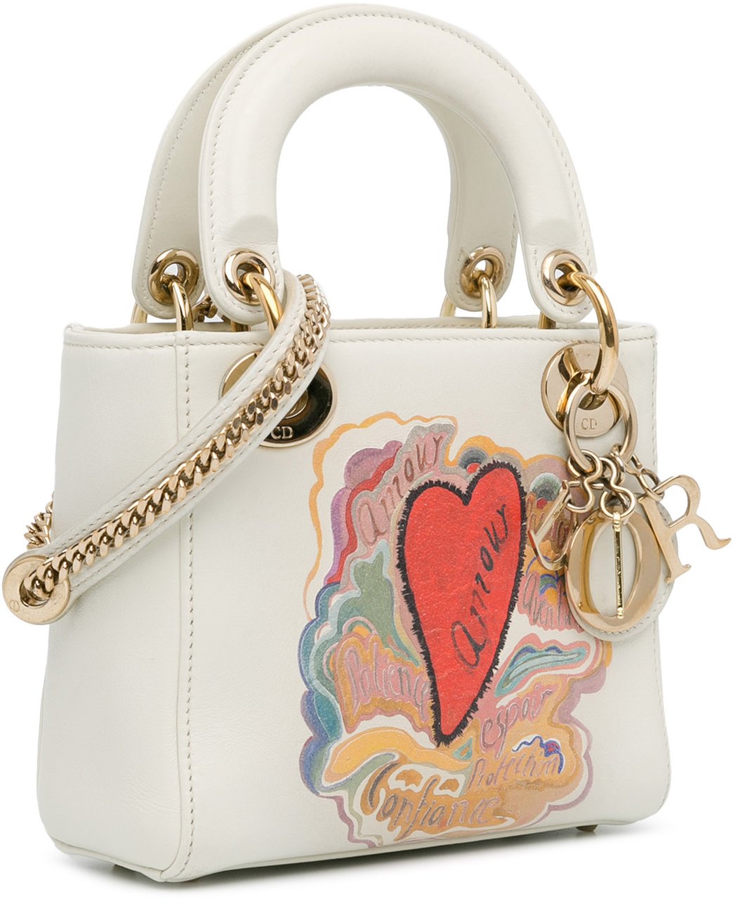 Dior DiorAmour Niki De Saint Phalle Mini Calfskin Lady Dior Wit