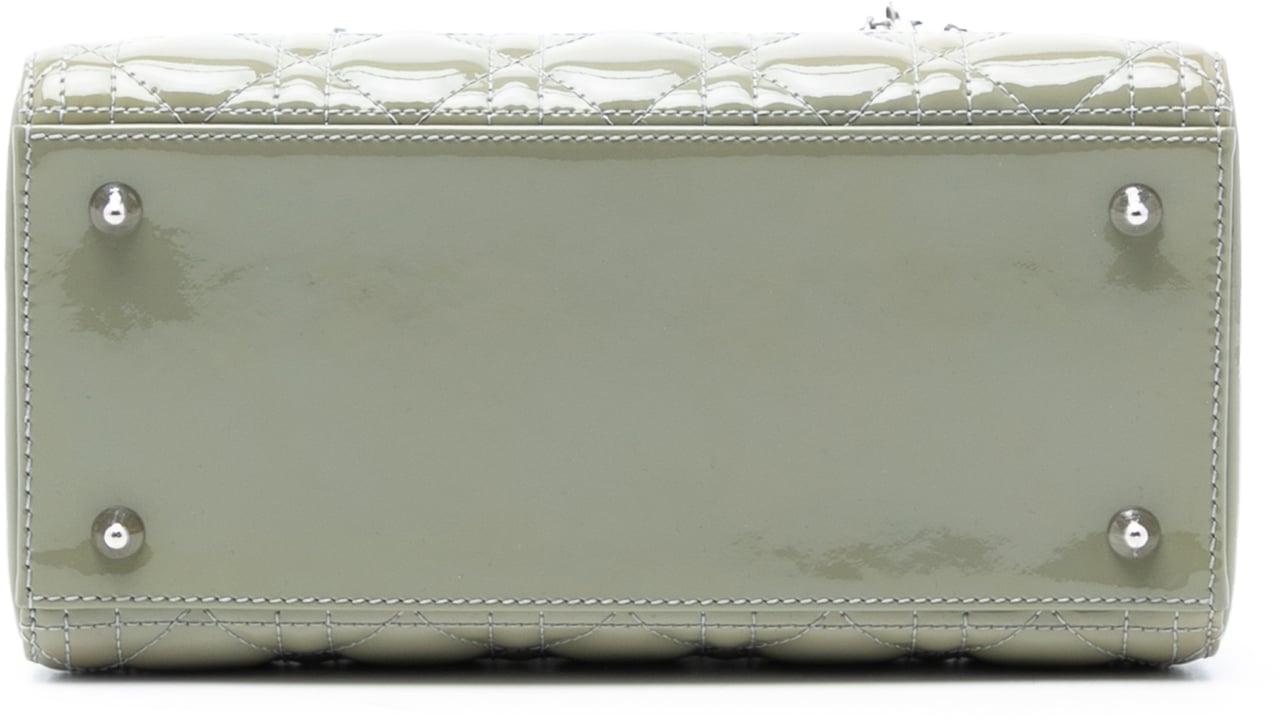 Dior Medium Patent Cannage Lady Dior Groen