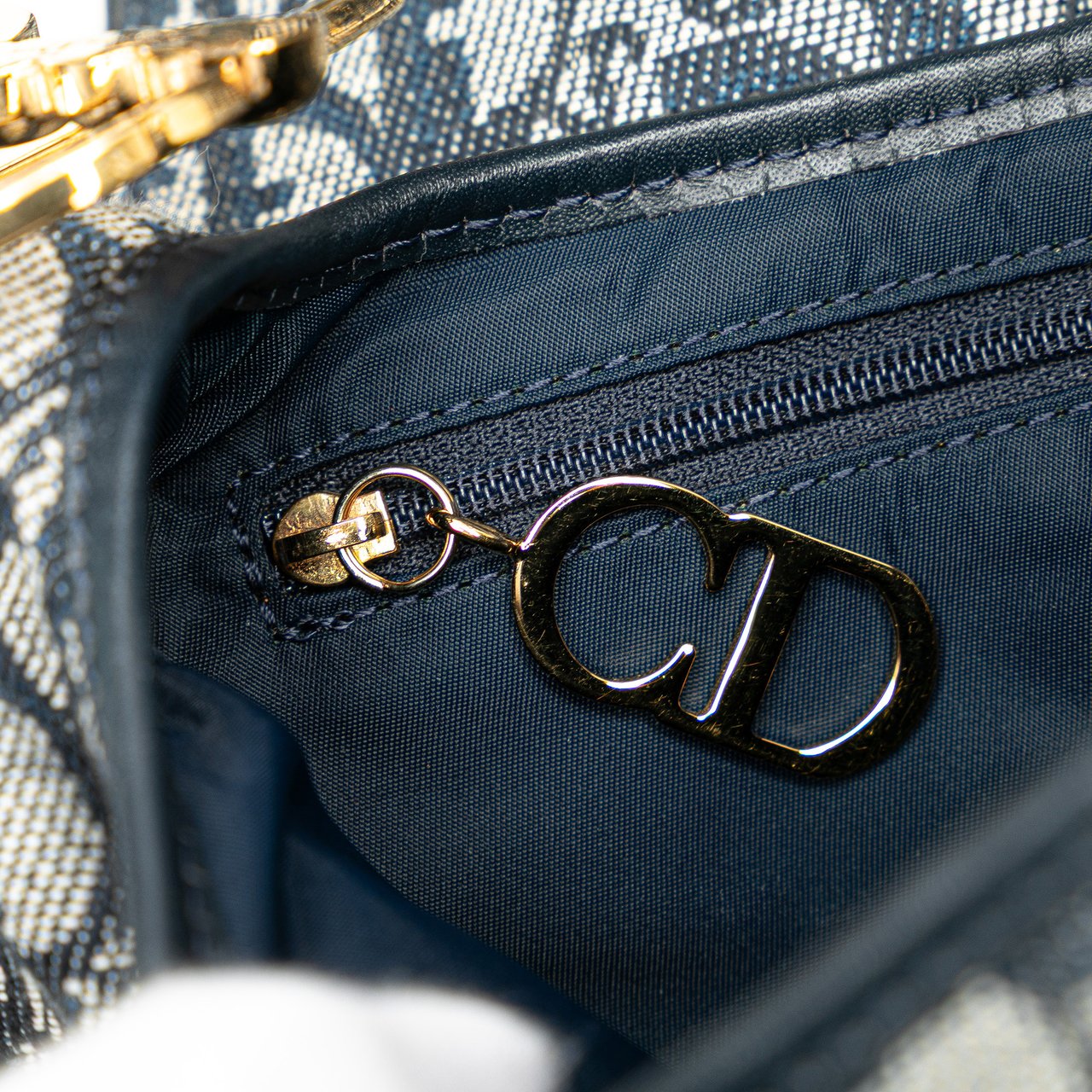 Dior Diorissimo Canvas Saddle Bag Blauw