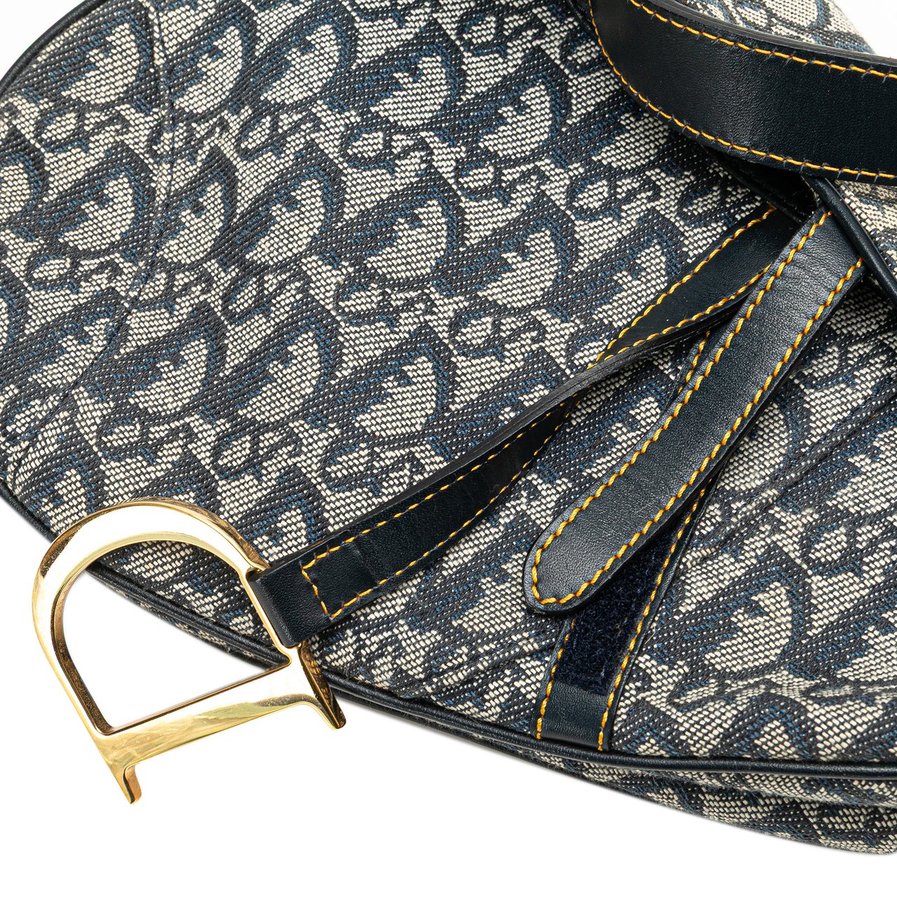 Dior Diorissimo Canvas Saddle Bag Blauw