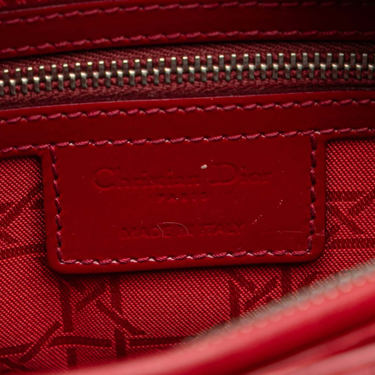 Dior Medium Patent Cannage Lady Dior Rood