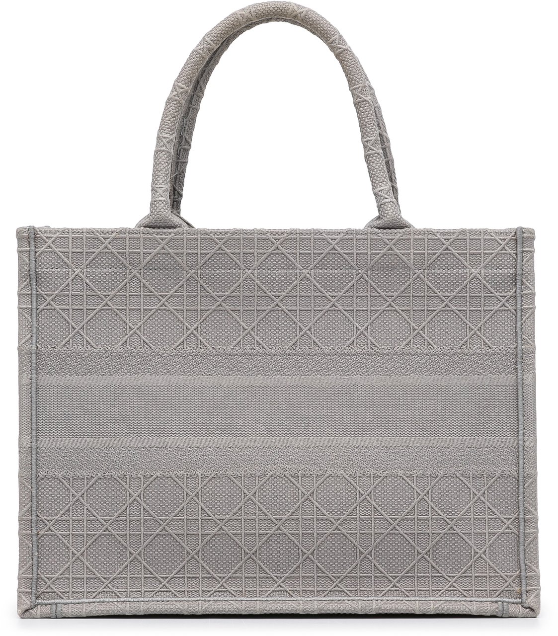Dior Medium Cannage Embroidered Book Tote Grijs