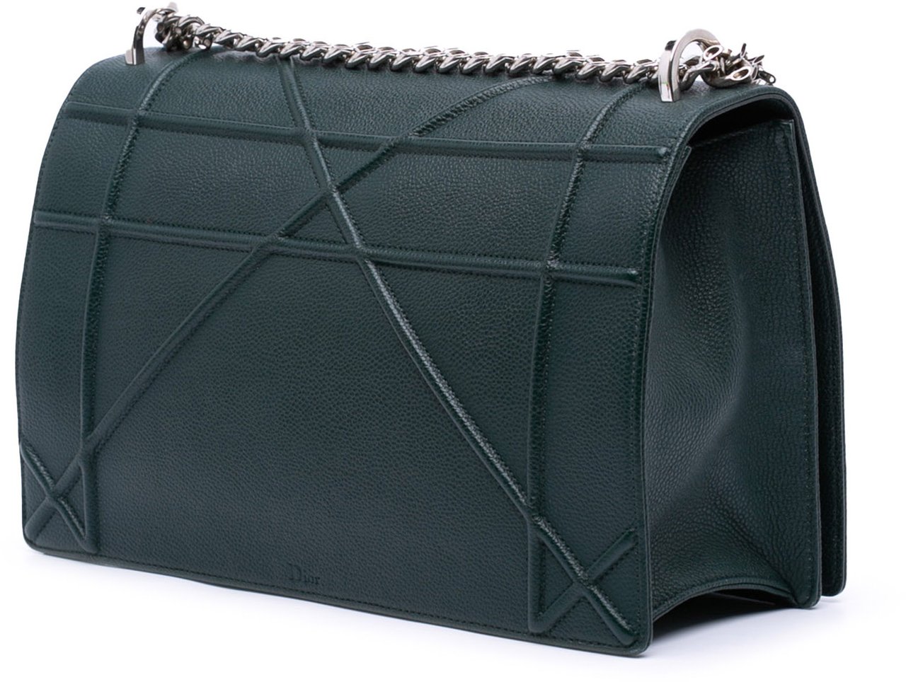 Dior Large Grained Calfskin Diorama Flap Groen
