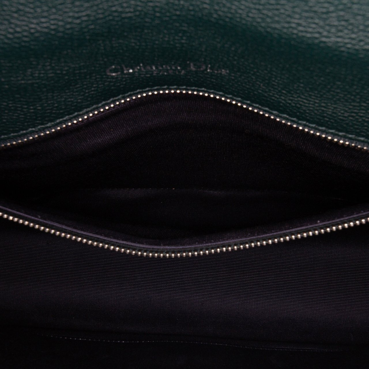 Dior Large Grained Calfskin Diorama Flap Groen