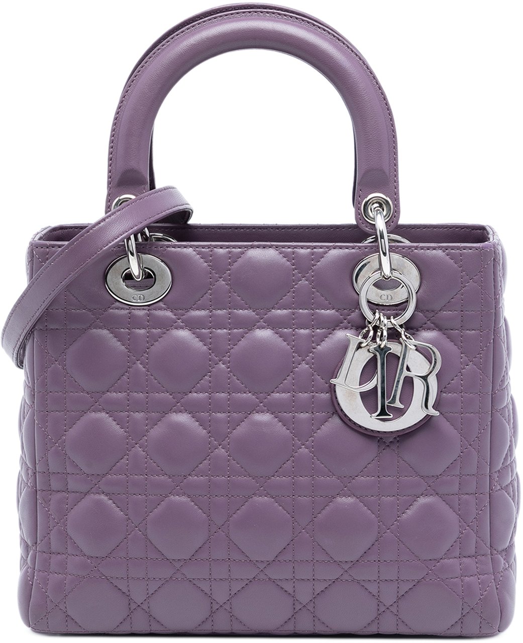 Dior Medium Lambskin Cannage Lady Dior Paars