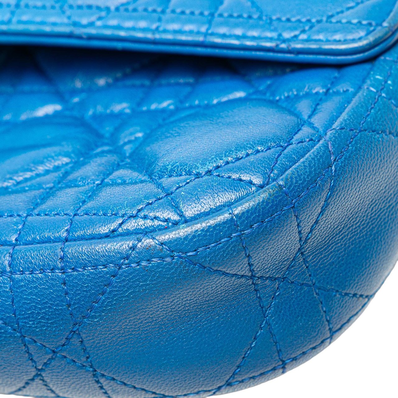 Dior Lambskin Cannage Miss Dior Promenade Chain Crossbody Blauw