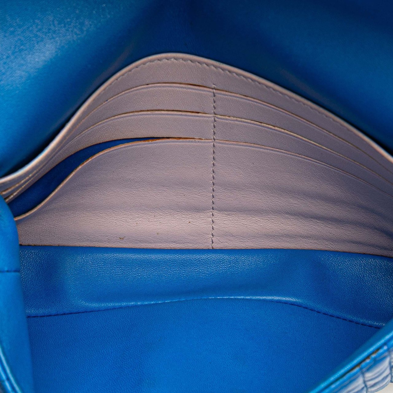 Dior Lambskin Cannage Miss Dior Promenade Chain Crossbody Blauw