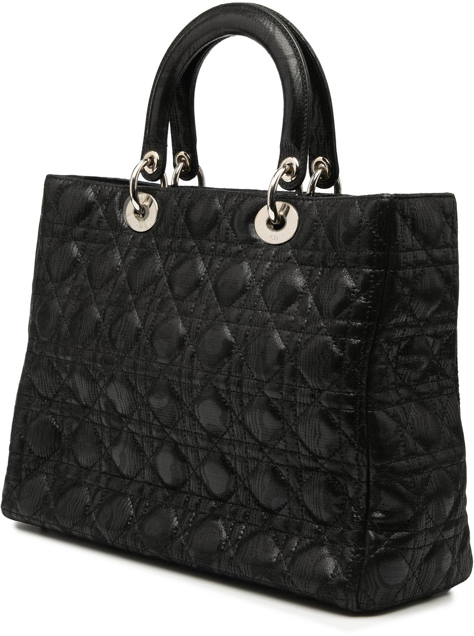 Dior Large Iridescent Fabric Cannage Lady Dior Zwart