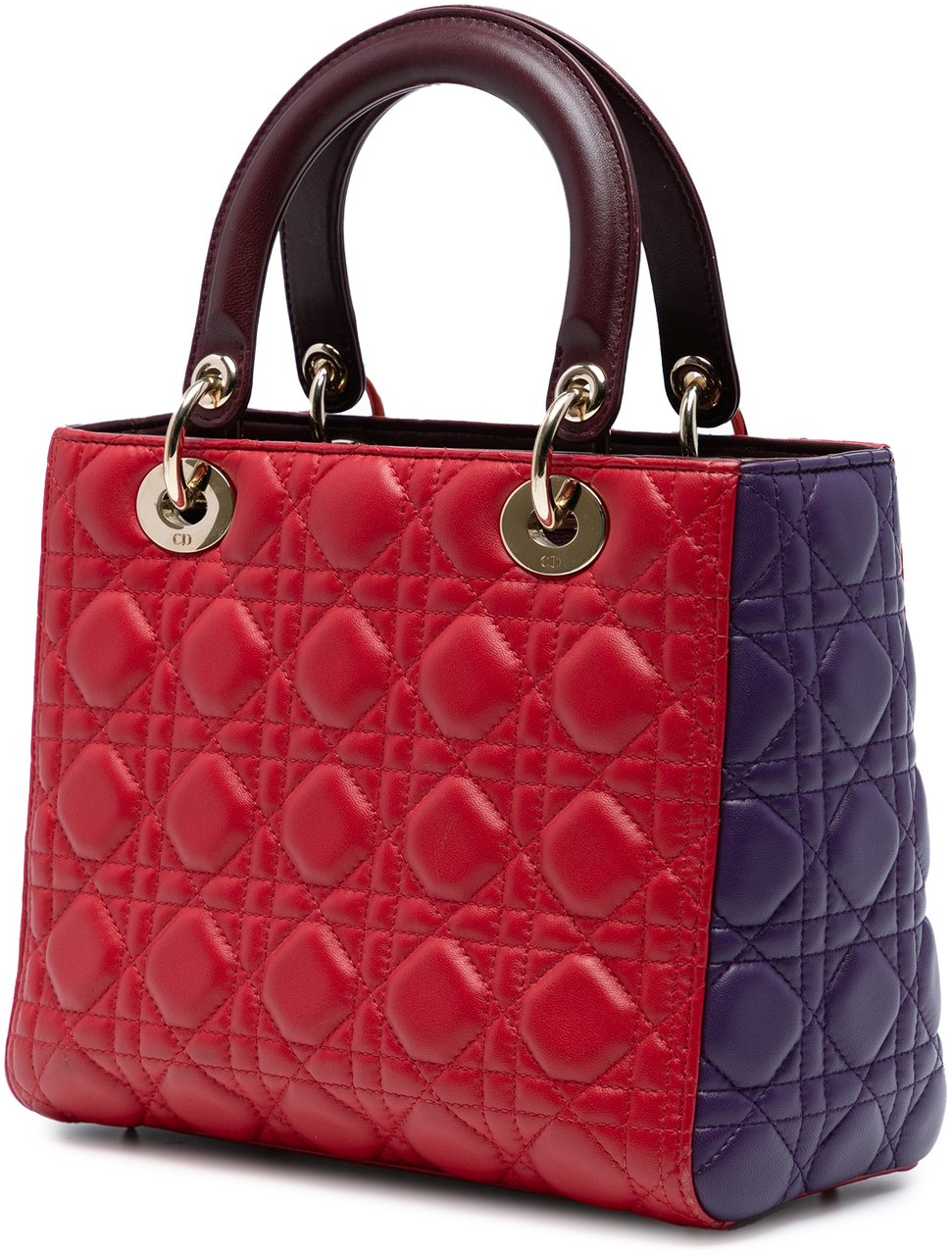 Dior Medium Tricolor Lambskin Cannage Lady Dior Rood