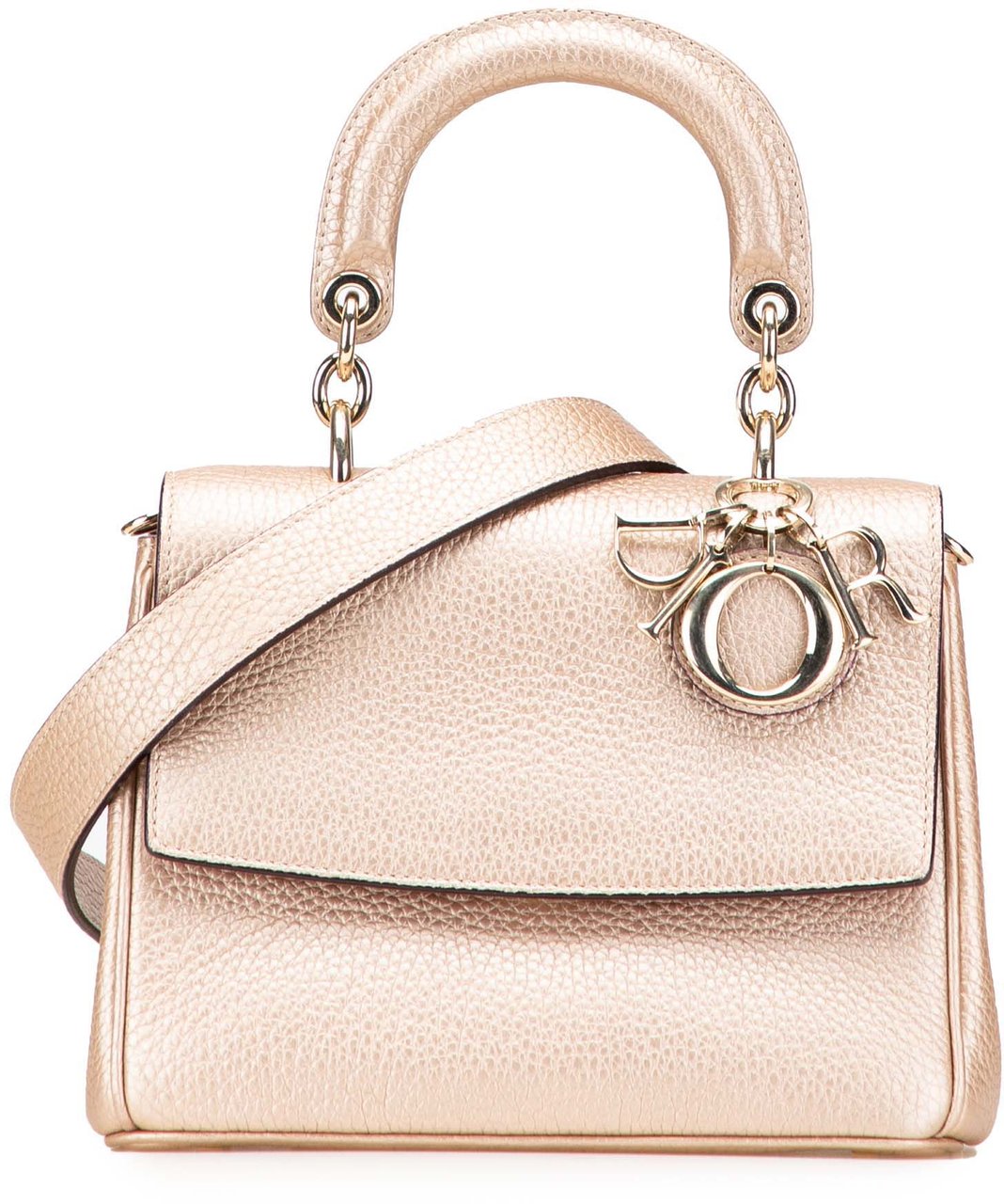 Dior Mini Metallic Grained Calfskin Be Dior Flap Goud