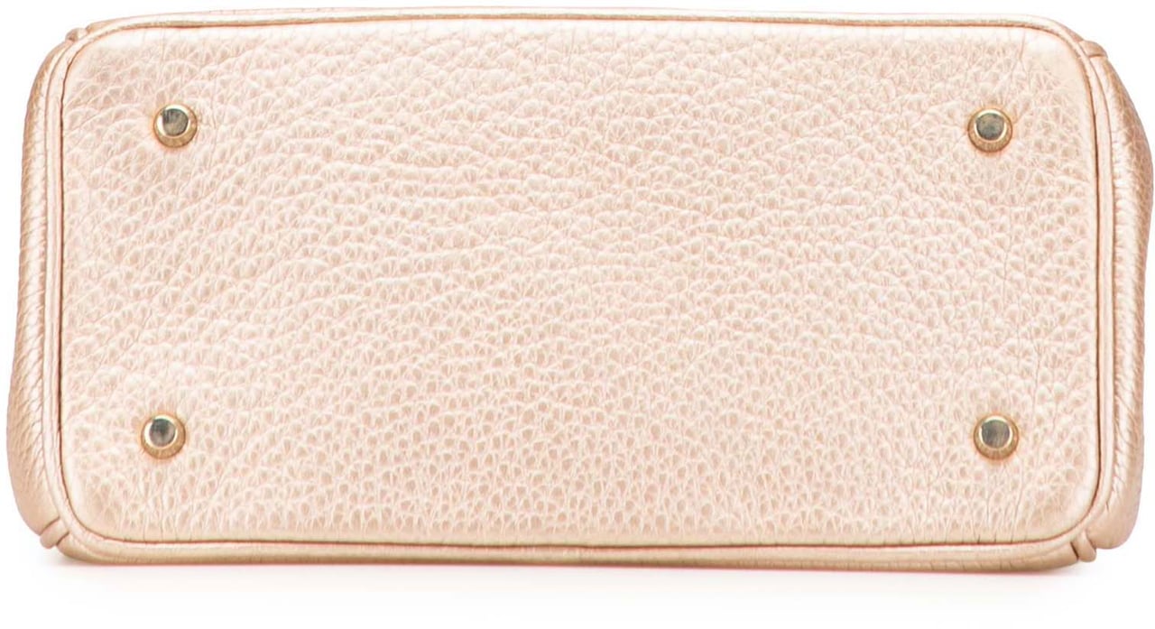 Dior Mini Metallic Grained Calfskin Be Dior Flap Goud