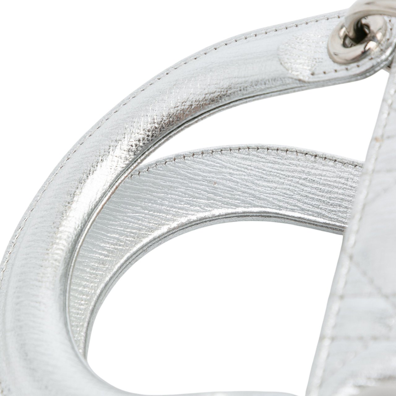 Dior Small Metallic Grained Calfskin Cannage My ABCDior Lady Dior Zilver