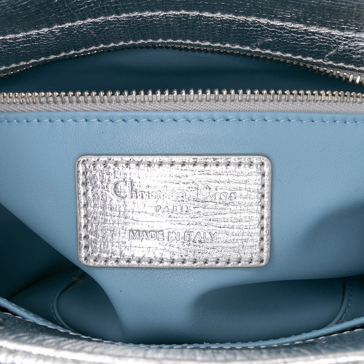 Dior Small Metallic Grained Calfskin Cannage My ABCDior Lady Dior Zilver
