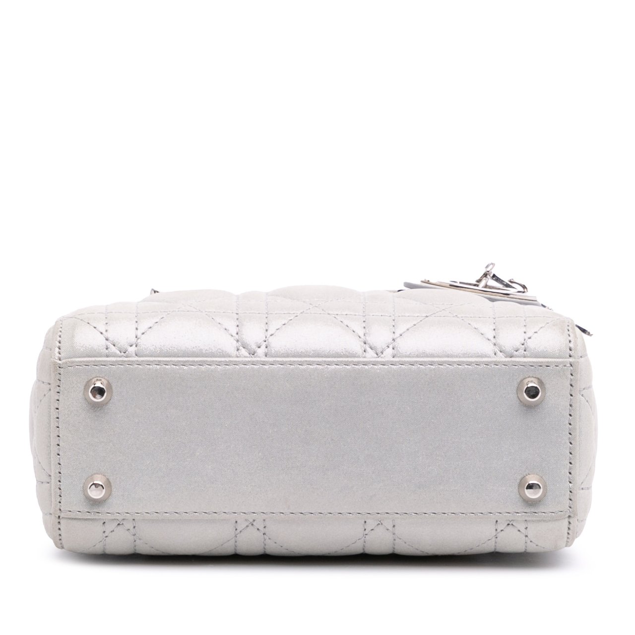 Dior Mini Iridescent Lambskin Cannage Lady Dior Zilver