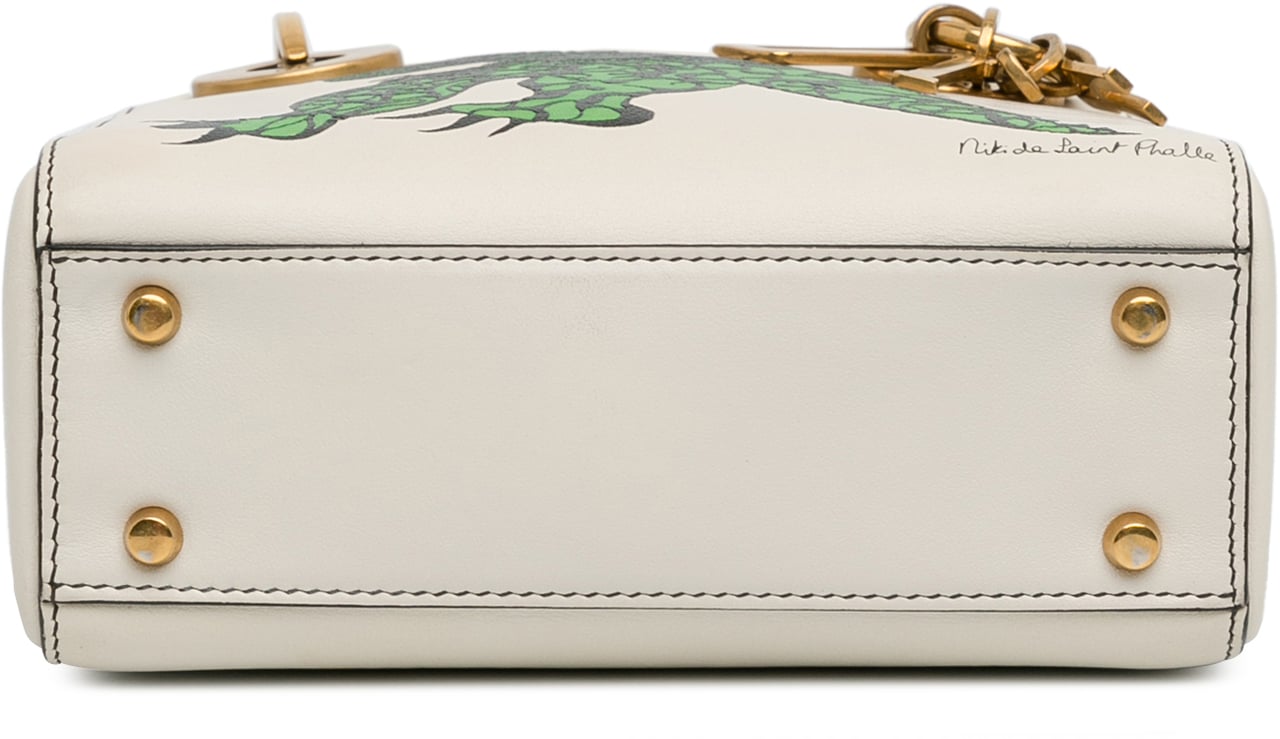Dior Limited Edition Niki De Saint Phalle Mini Calfskin Dragon Lady Dior Wit