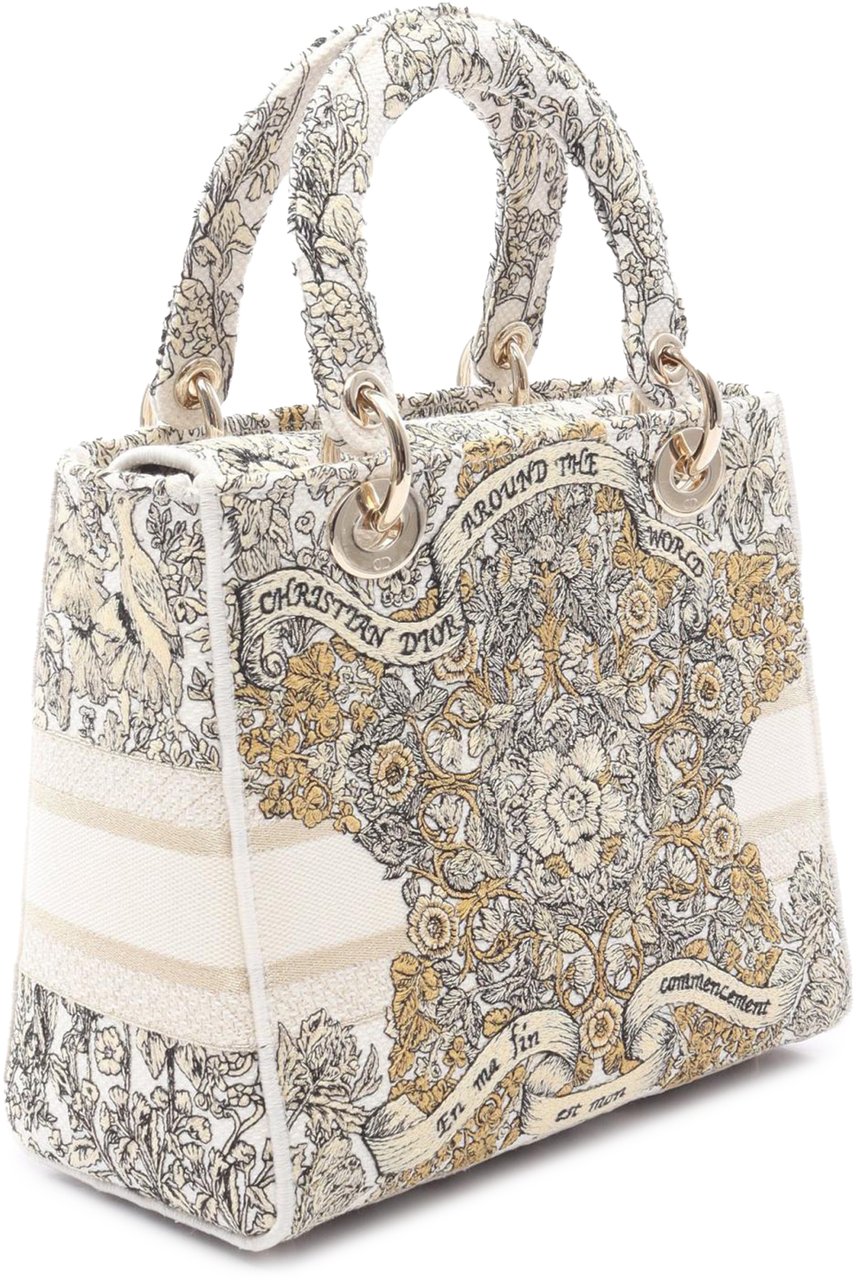 Dior Medium Embroidered Canvas Around The World Stella Lady D Lite Wit