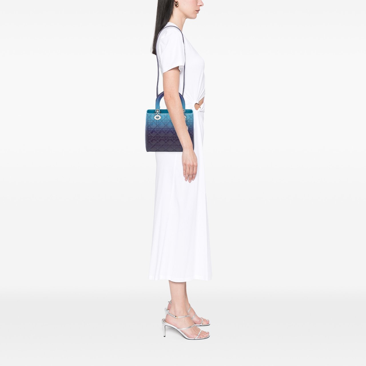 Dior Medium Ombre Patent Cannage Lady Dior Paars