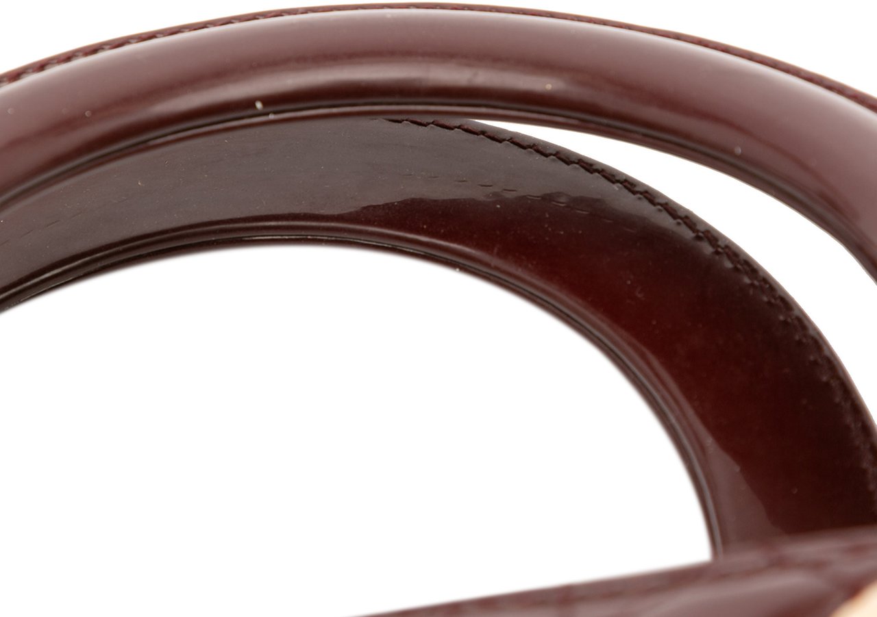 Dior Large Patent Cannage Lady Dior Rood