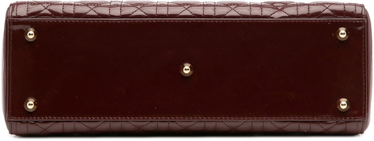 Dior Large Patent Cannage Lady Dior Rood