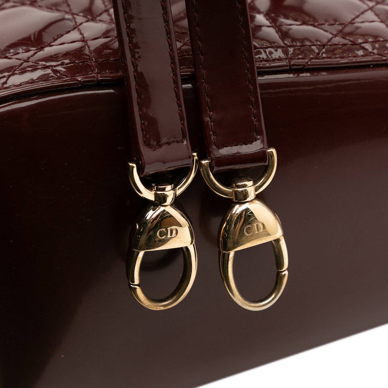 Dior Large Patent Cannage Lady Dior Rood