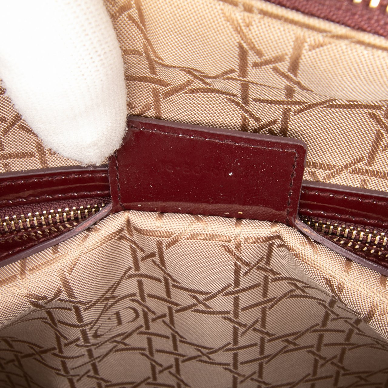 Dior Large Patent Cannage Lady Dior Rood