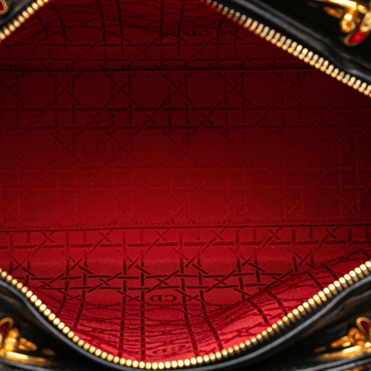 Dior Large Lambskin Cannage Lady Dior Zwart