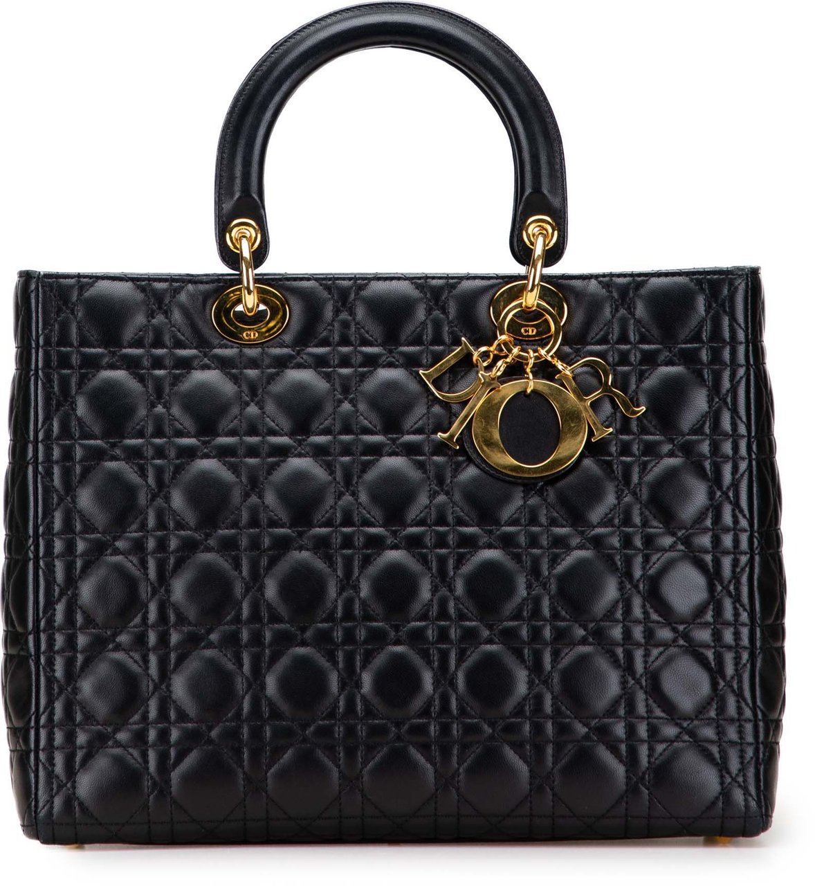 Dior Large Lambskin Cannage Lady Dior Zwart