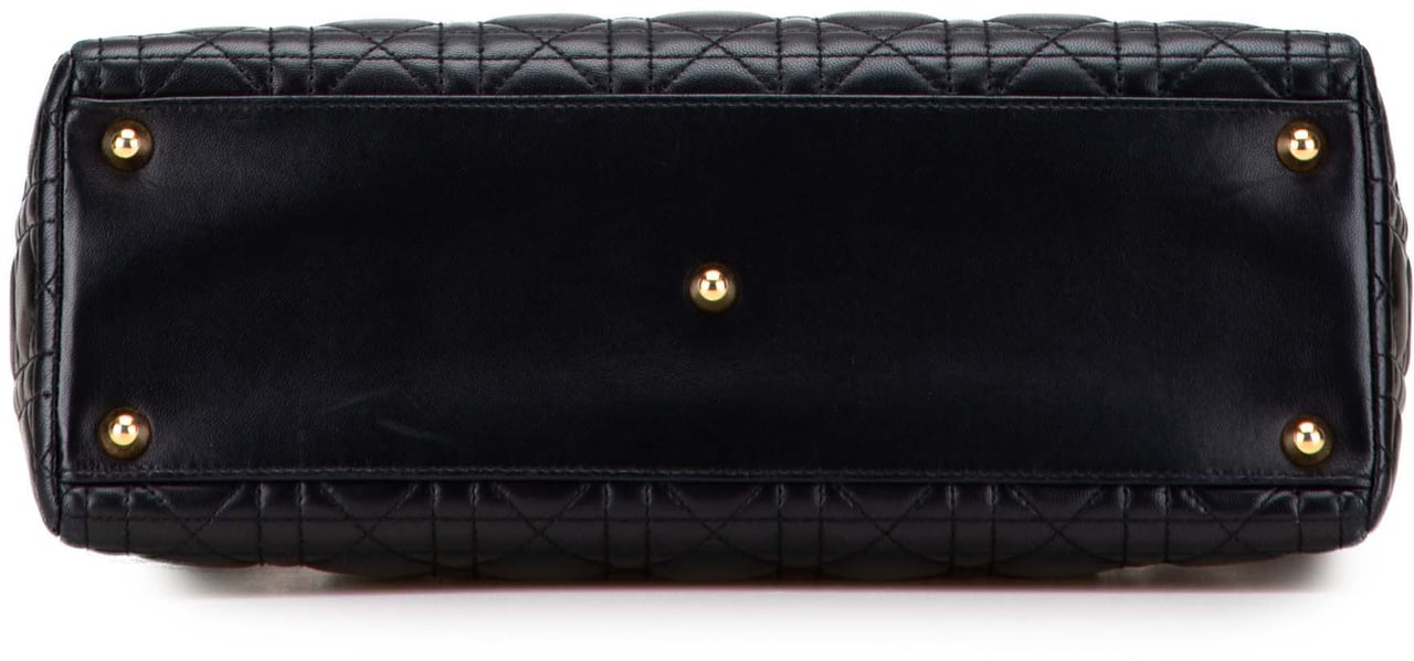 Dior Large Lambskin Cannage Lady Dior Zwart