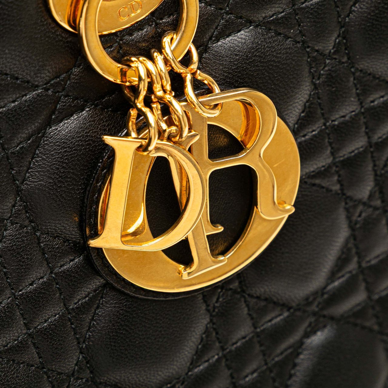 Dior Large Lambskin Cannage Lady Dior Zwart