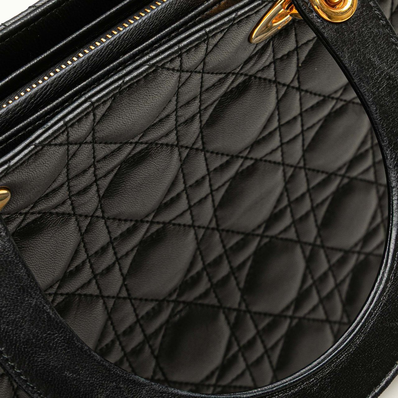 Dior Large Lambskin Cannage Lady Dior Zwart