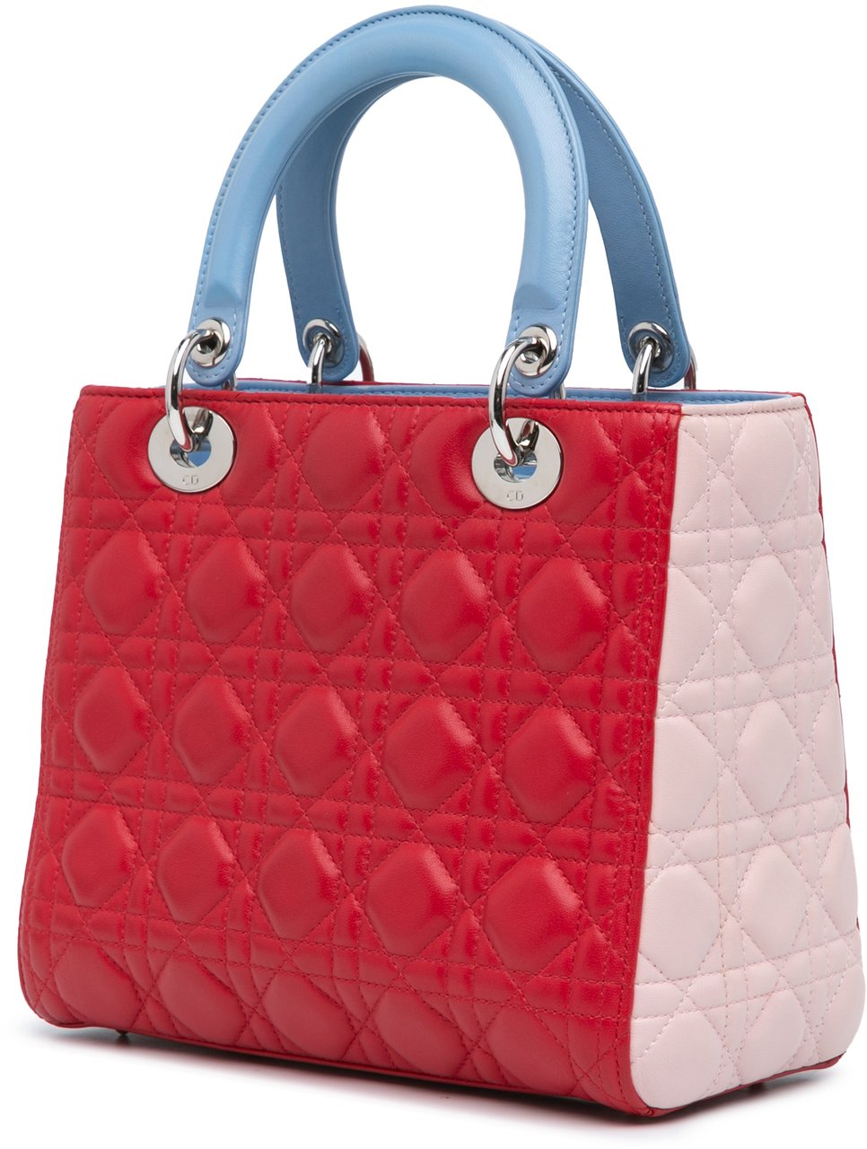 Dior Medium Tricolor Lambskin Cannage Lady Dior Rood