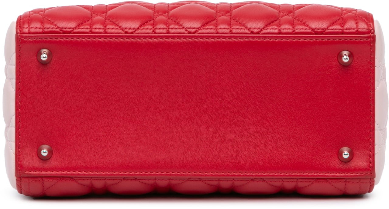 Dior Medium Tricolor Lambskin Cannage Lady Dior Rood