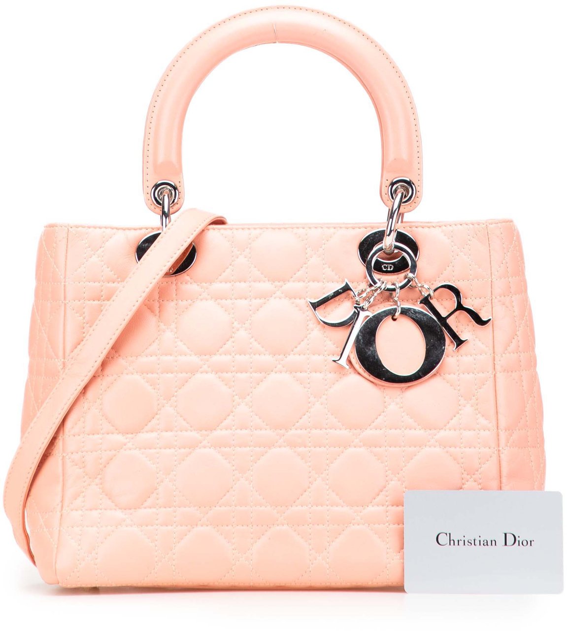 Dior Medium Lambskin Cannage Lady Dior Roze