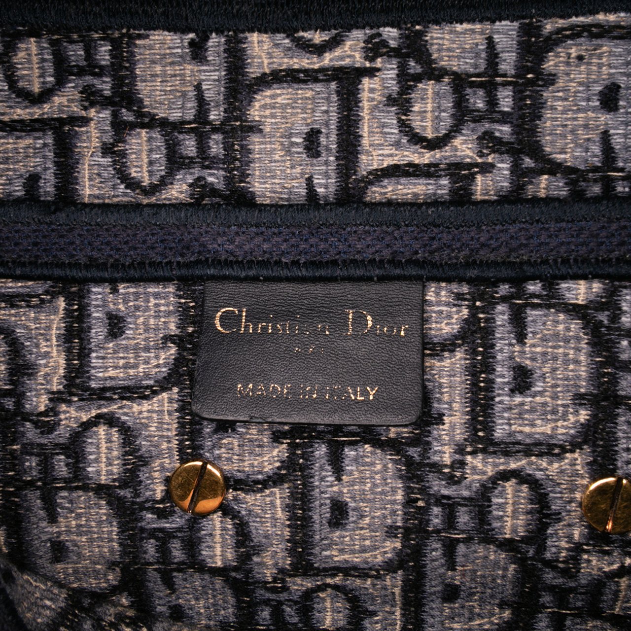 Dior Oblique Embroidered Canvas Saddle Bag Blauw