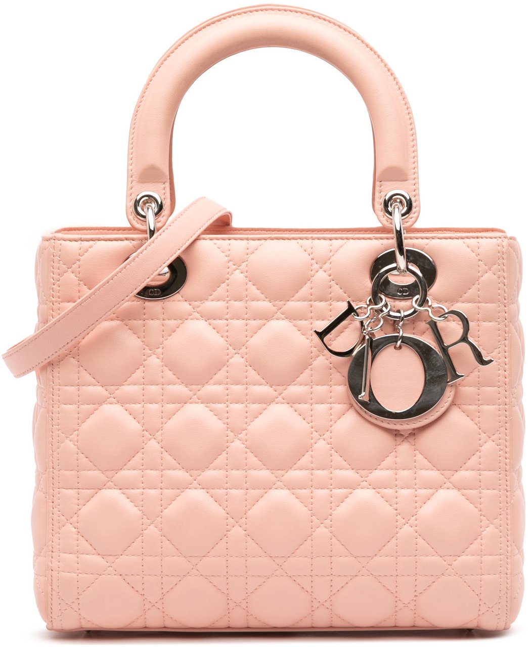 Dior Medium Lambskin Cannage Lady Dior Roze
