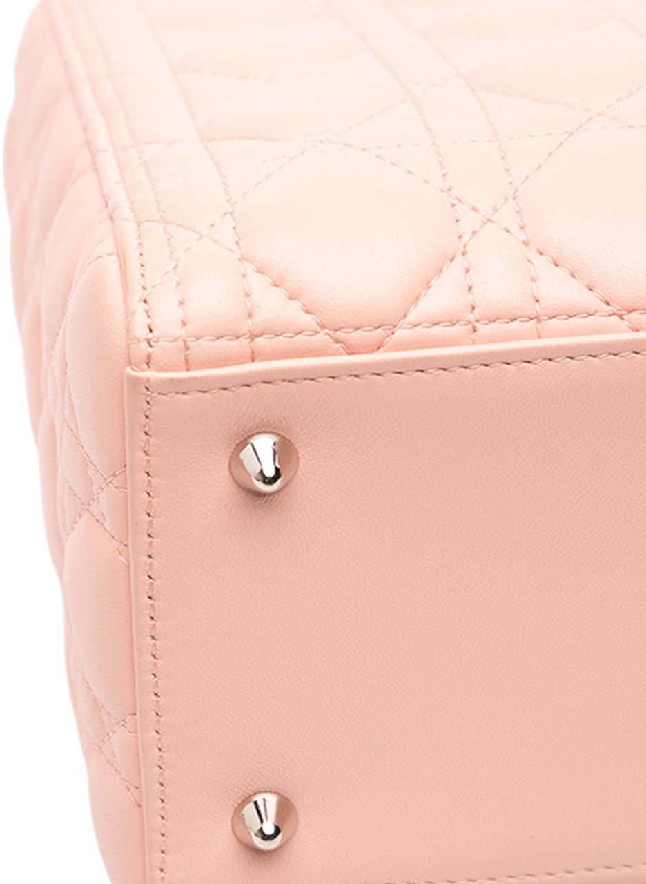 Dior Medium Lambskin Cannage Lady Dior Roze