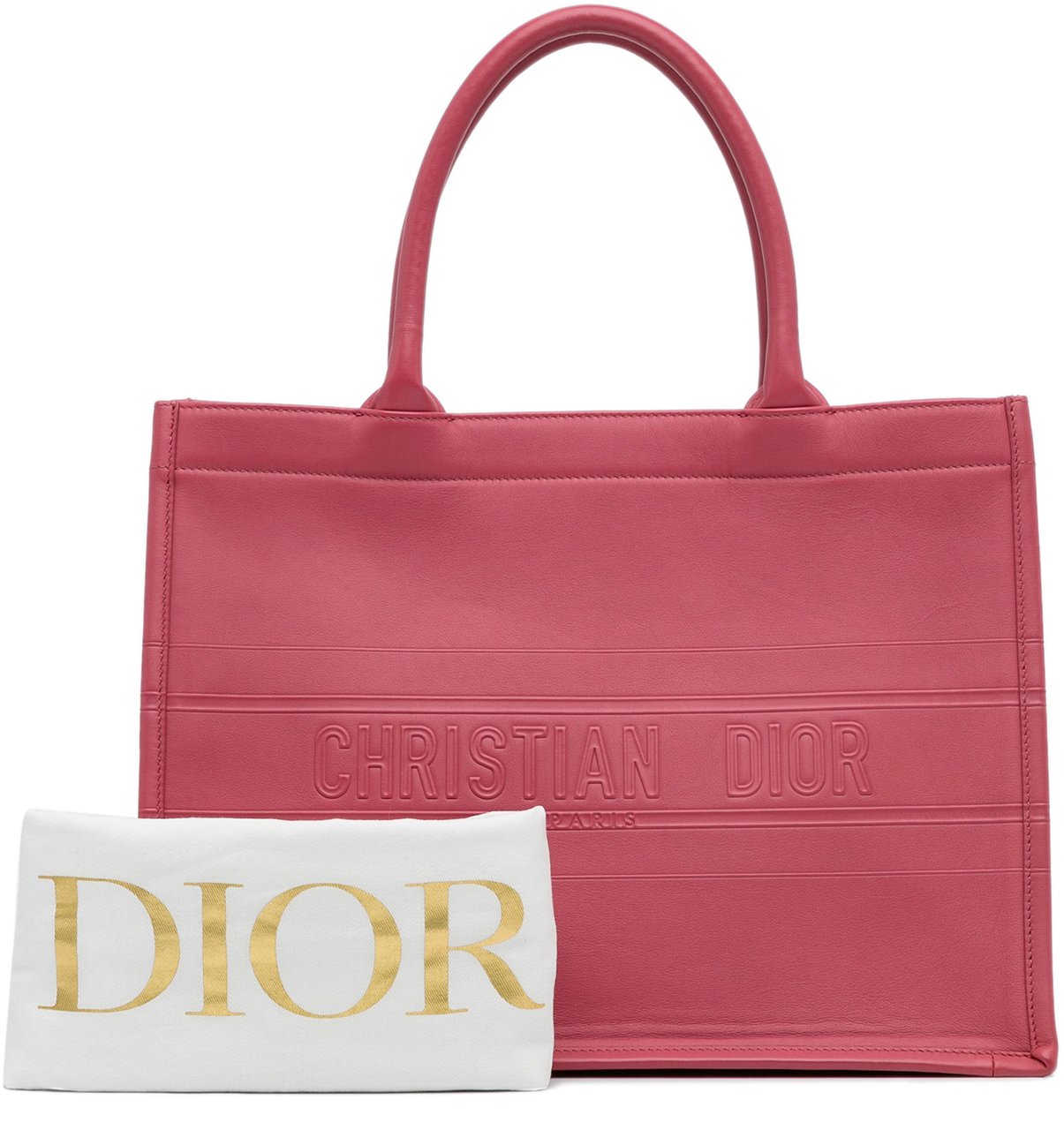 Dior Medium Embossed Book Tote Roze