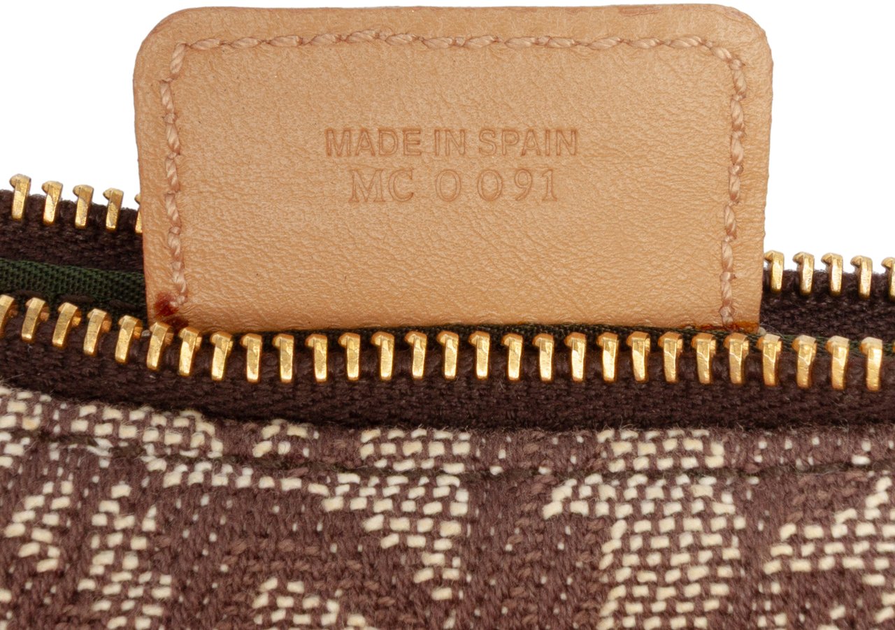 Dior Mini Diorissimo Canvas Saddle Pochette Bruin