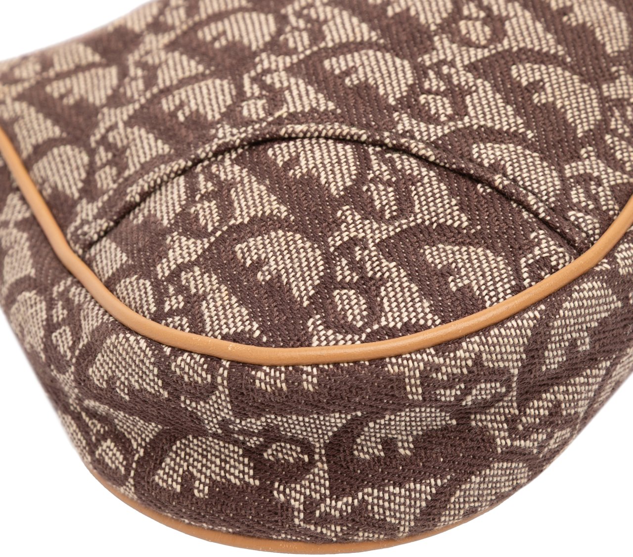 Dior Mini Diorissimo Canvas Saddle Pochette Bruin