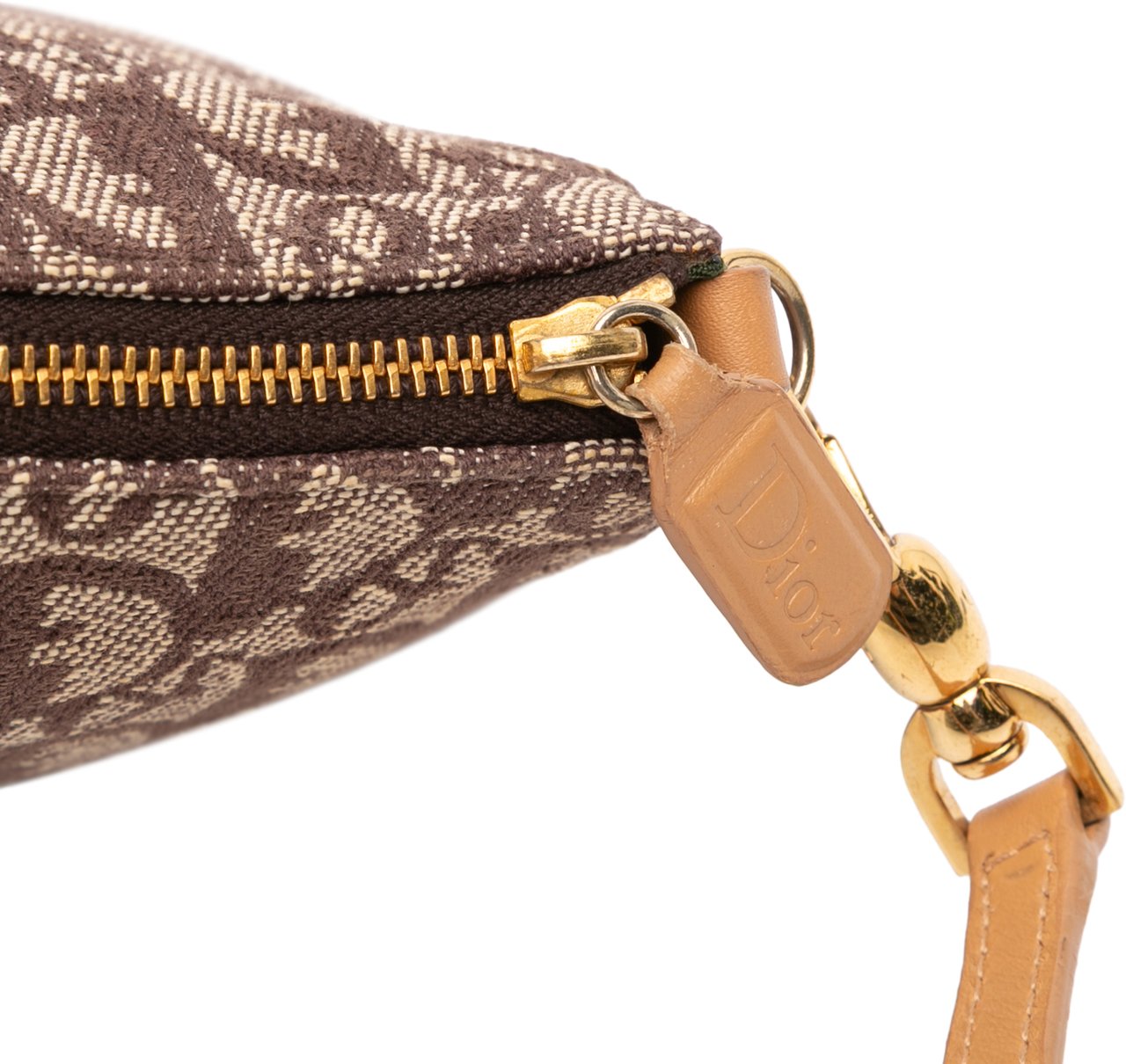 Dior Mini Diorissimo Canvas Saddle Pochette Bruin