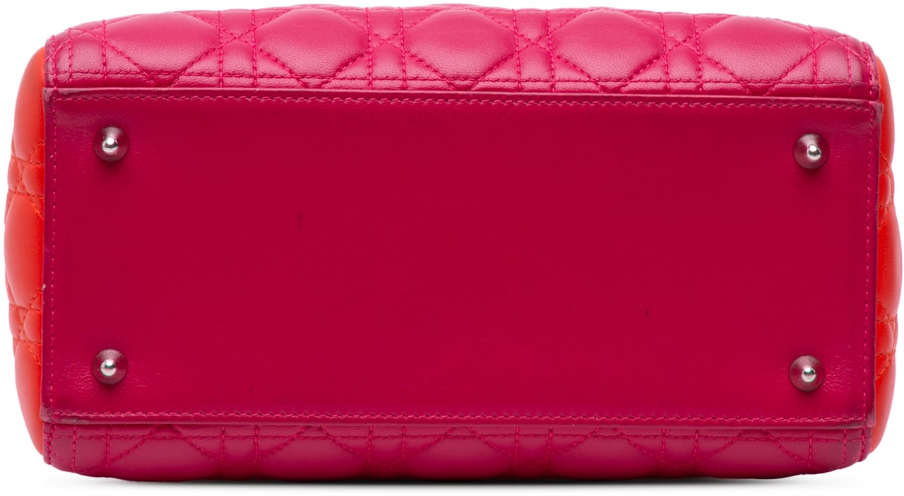 Dior Medium Tricolor Lambskin Cannage Lady Dior Roze