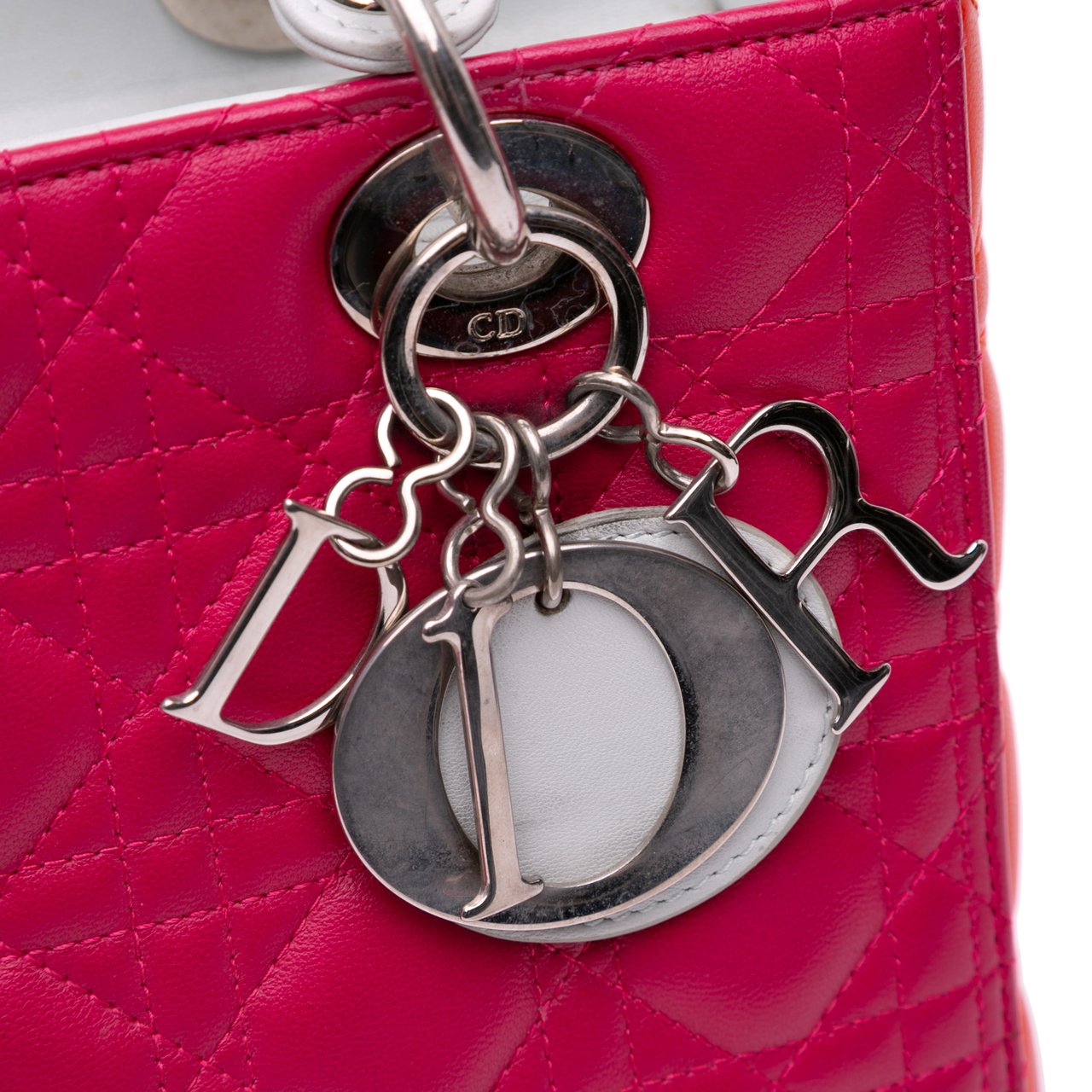 Dior Medium Tricolor Lambskin Cannage Lady Dior Roze