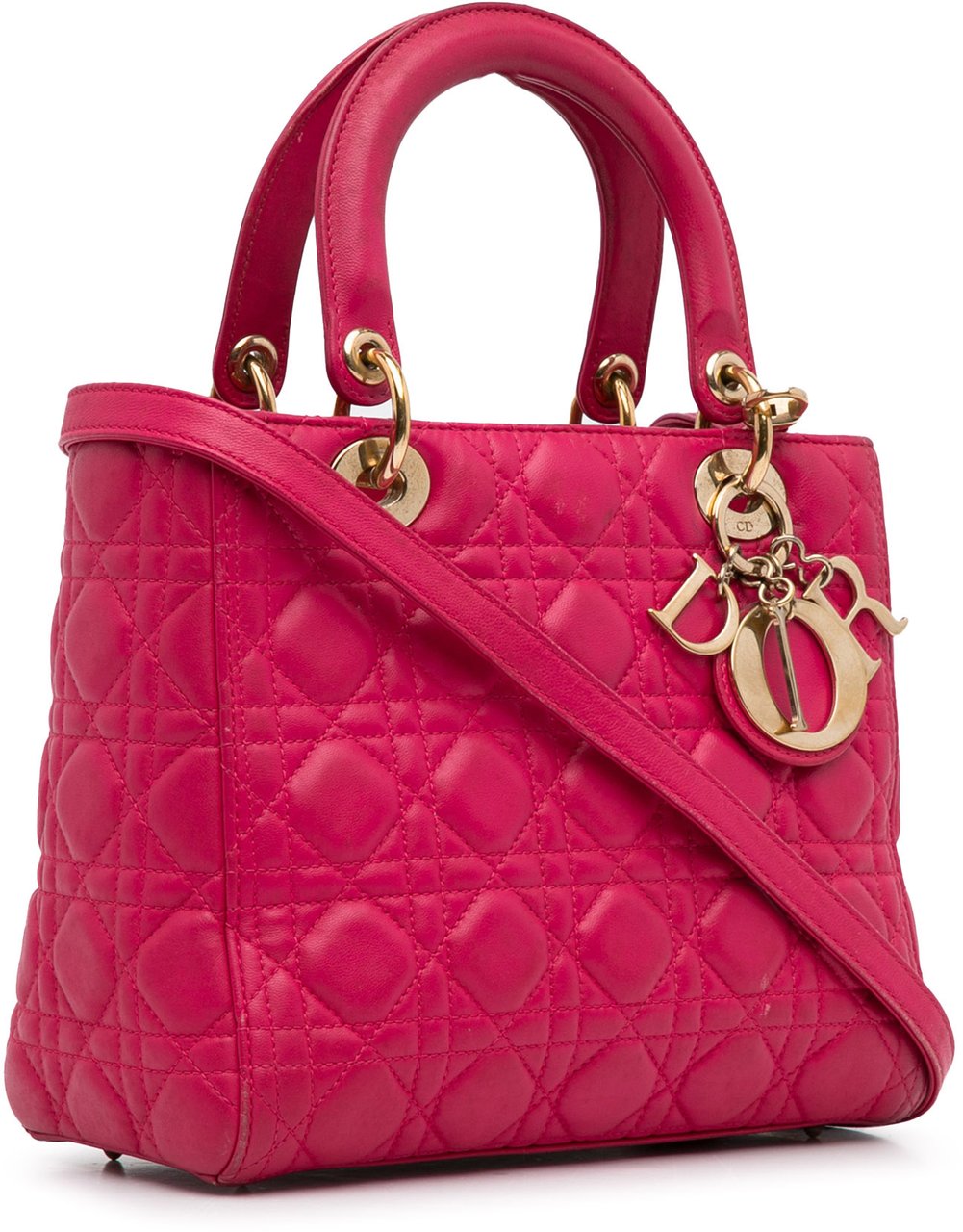Dior Medium Lambskin Cannage Lady Dior Roze