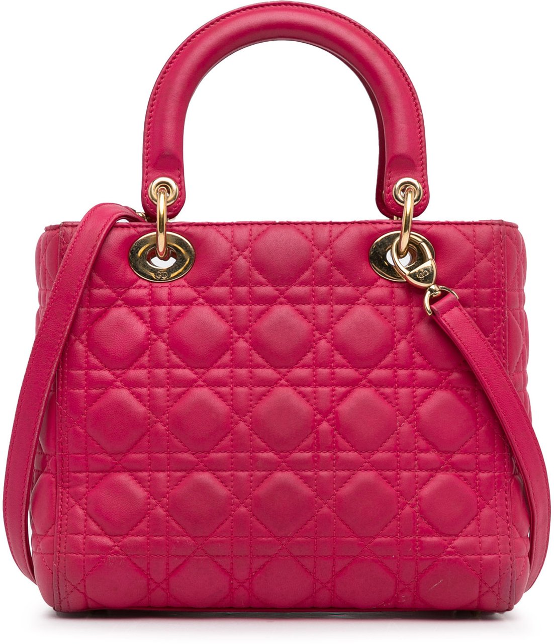 Dior Medium Lambskin Cannage Lady Dior Roze