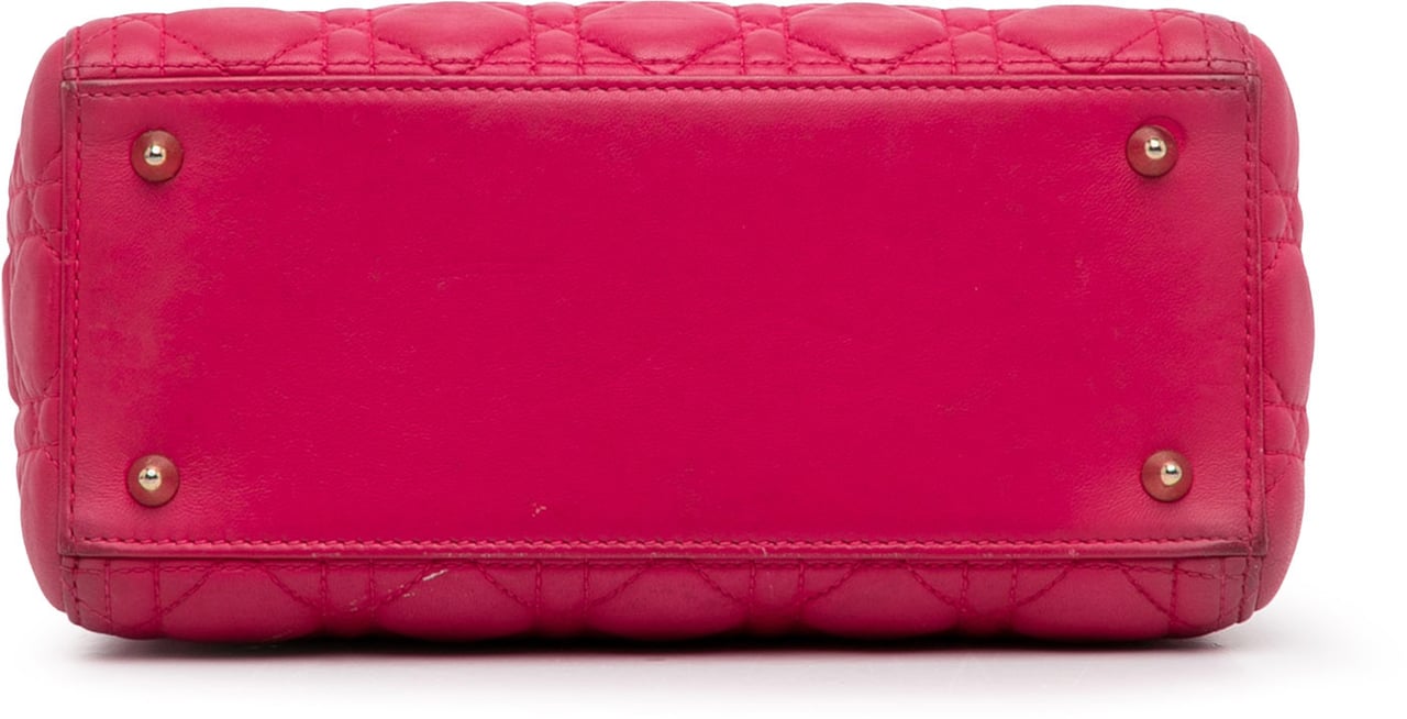 Dior Medium Lambskin Cannage Lady Dior Roze