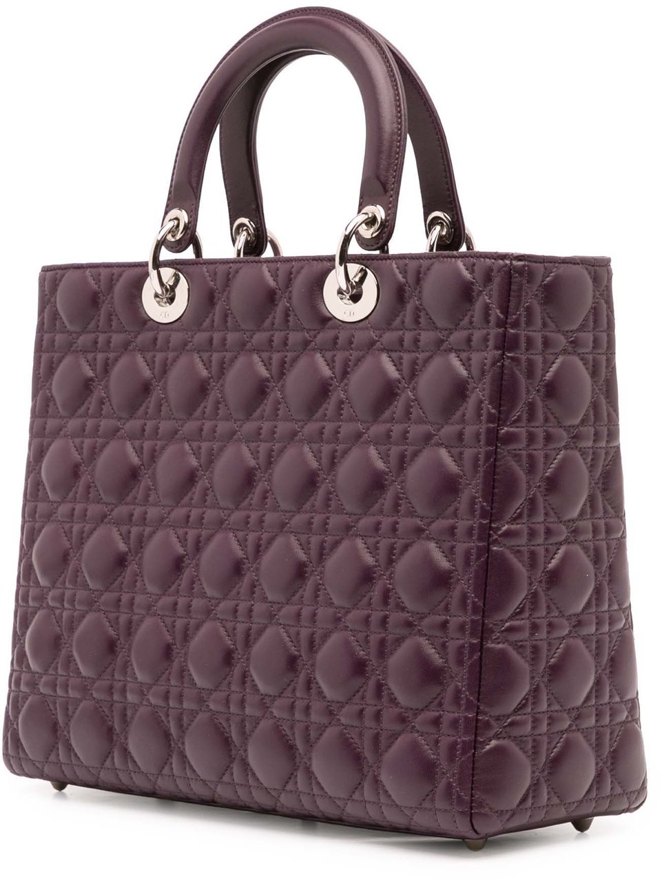 Dior Large Lambskin Cannage Lady Dior Paars