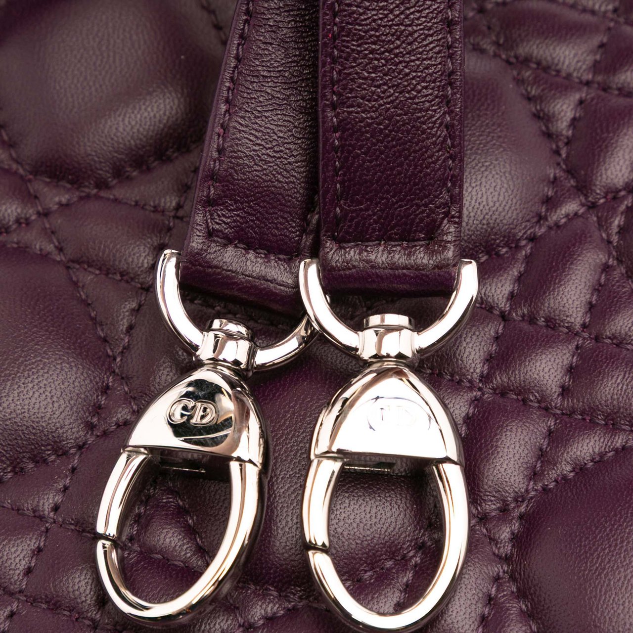 Dior Large Lambskin Cannage Lady Dior Paars