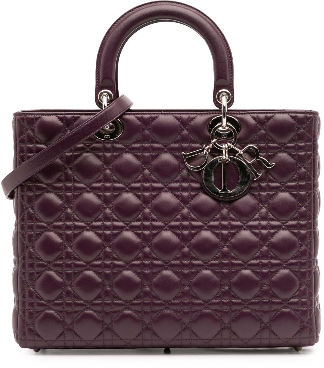 Dior Large Lambskin Cannage Lady Dior Paars