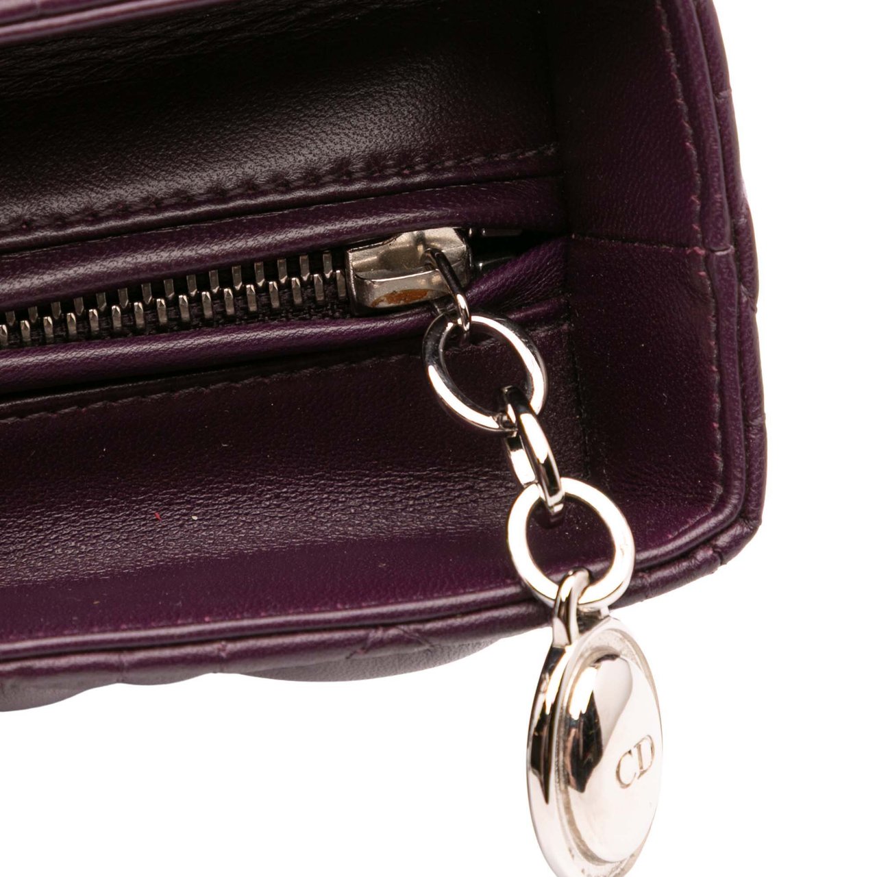 Dior Large Lambskin Cannage Lady Dior Paars